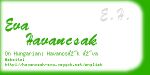 eva havancsak business card